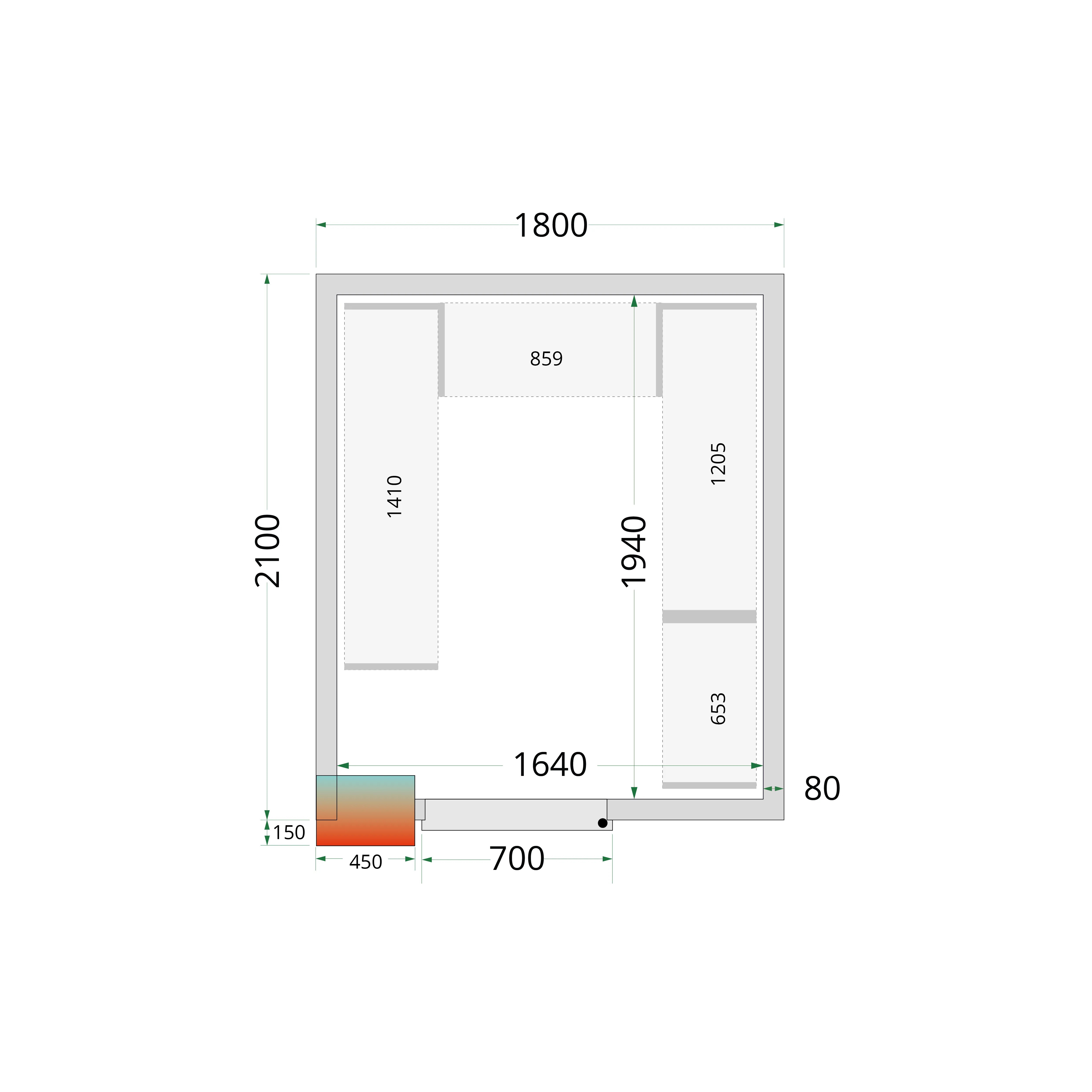 Tefcold külmkambri paneelid CR 180x210x212 NF