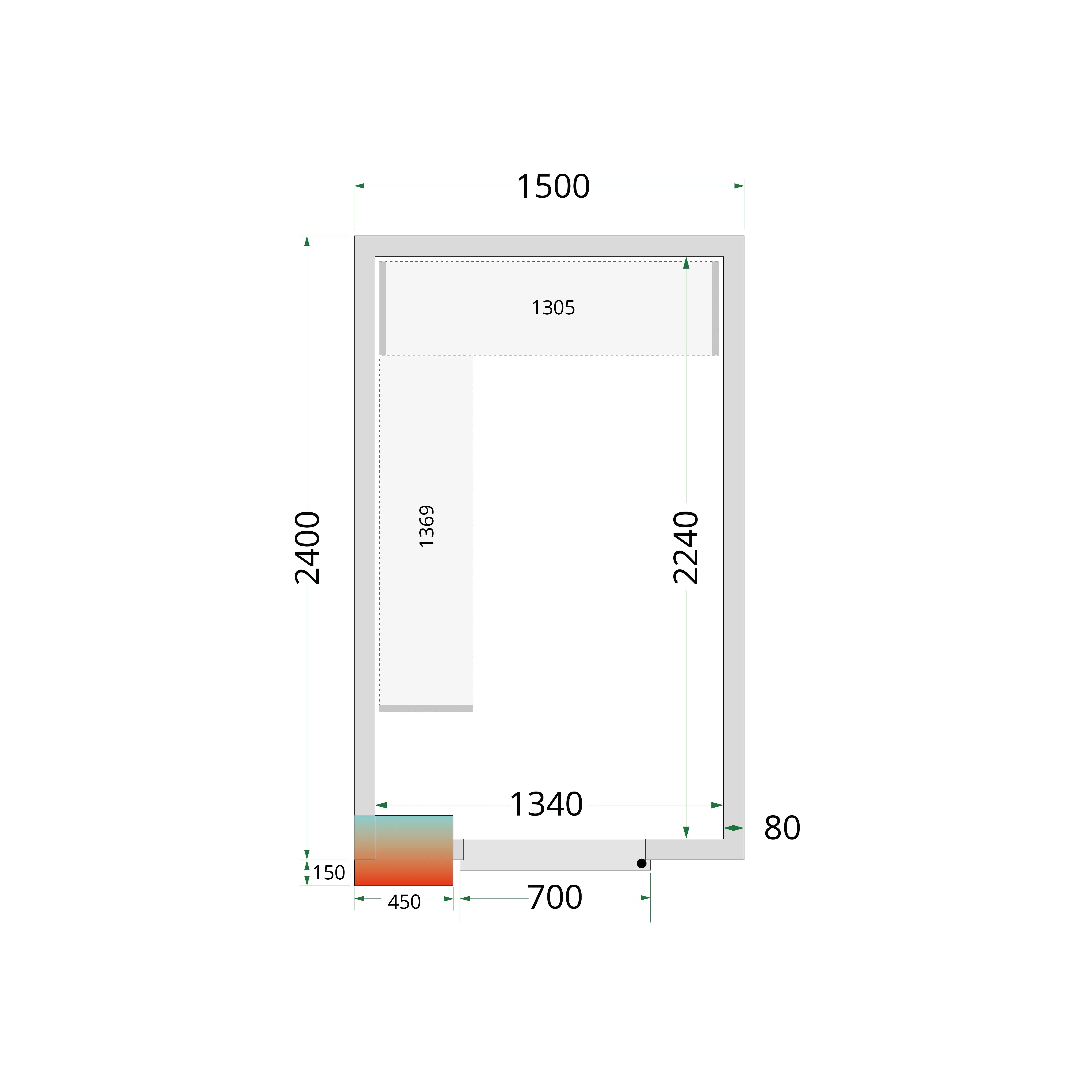TEFCOLD külmkambri paneelid CR 150x240x212 NF