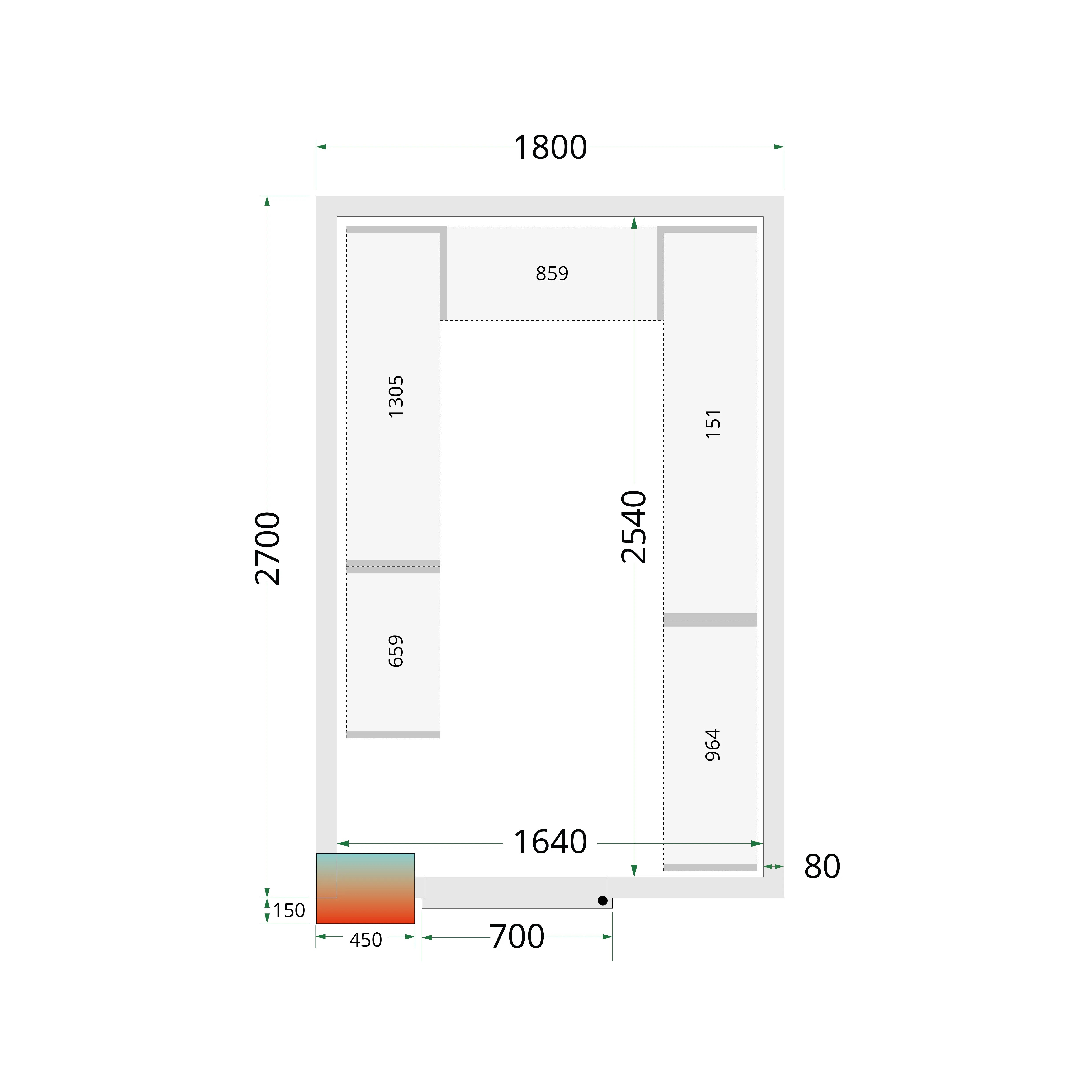 Tefcold külmkambri paneelid CR 180x270x212