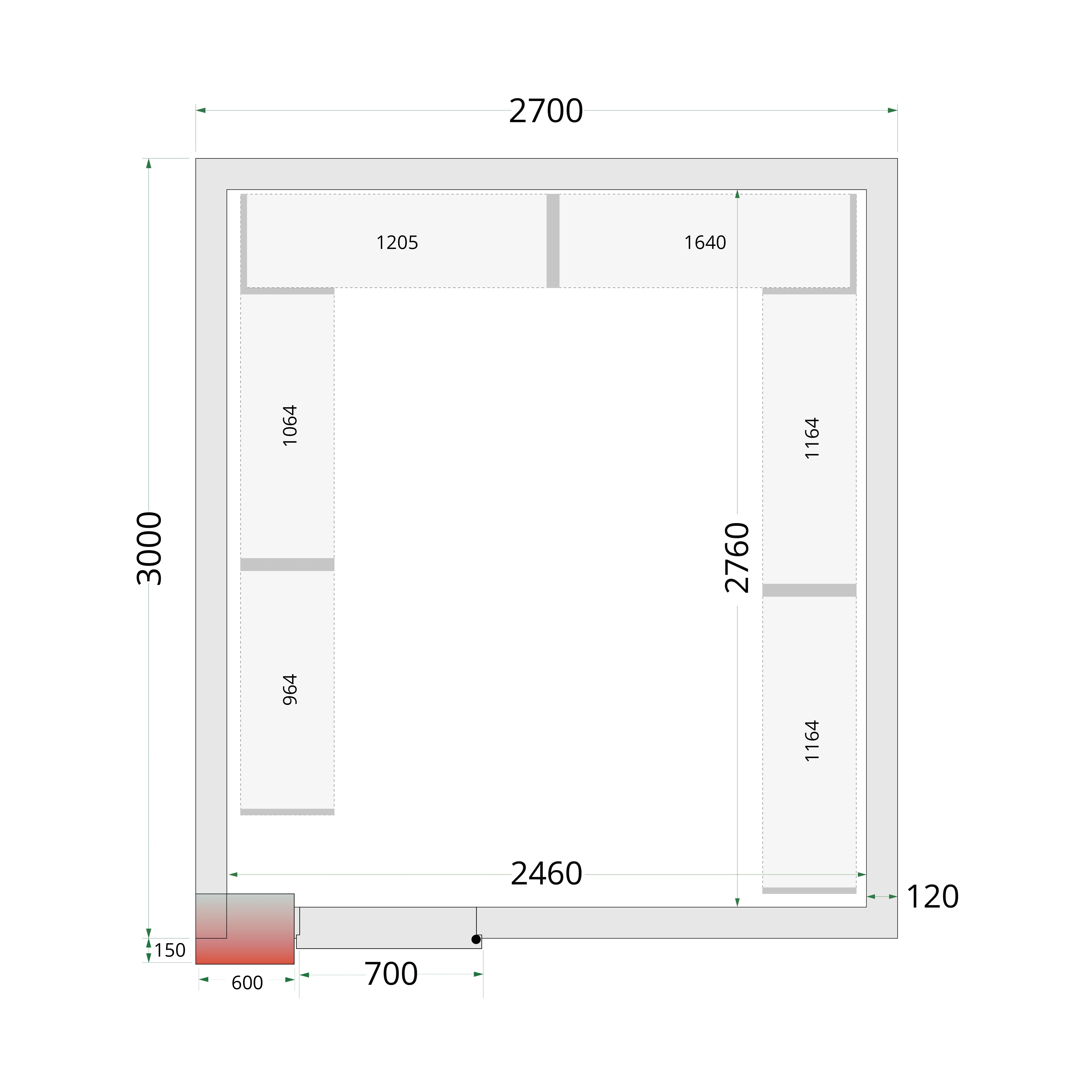 Tefcold külmkambrite paneelid CR 270x300x212 NF