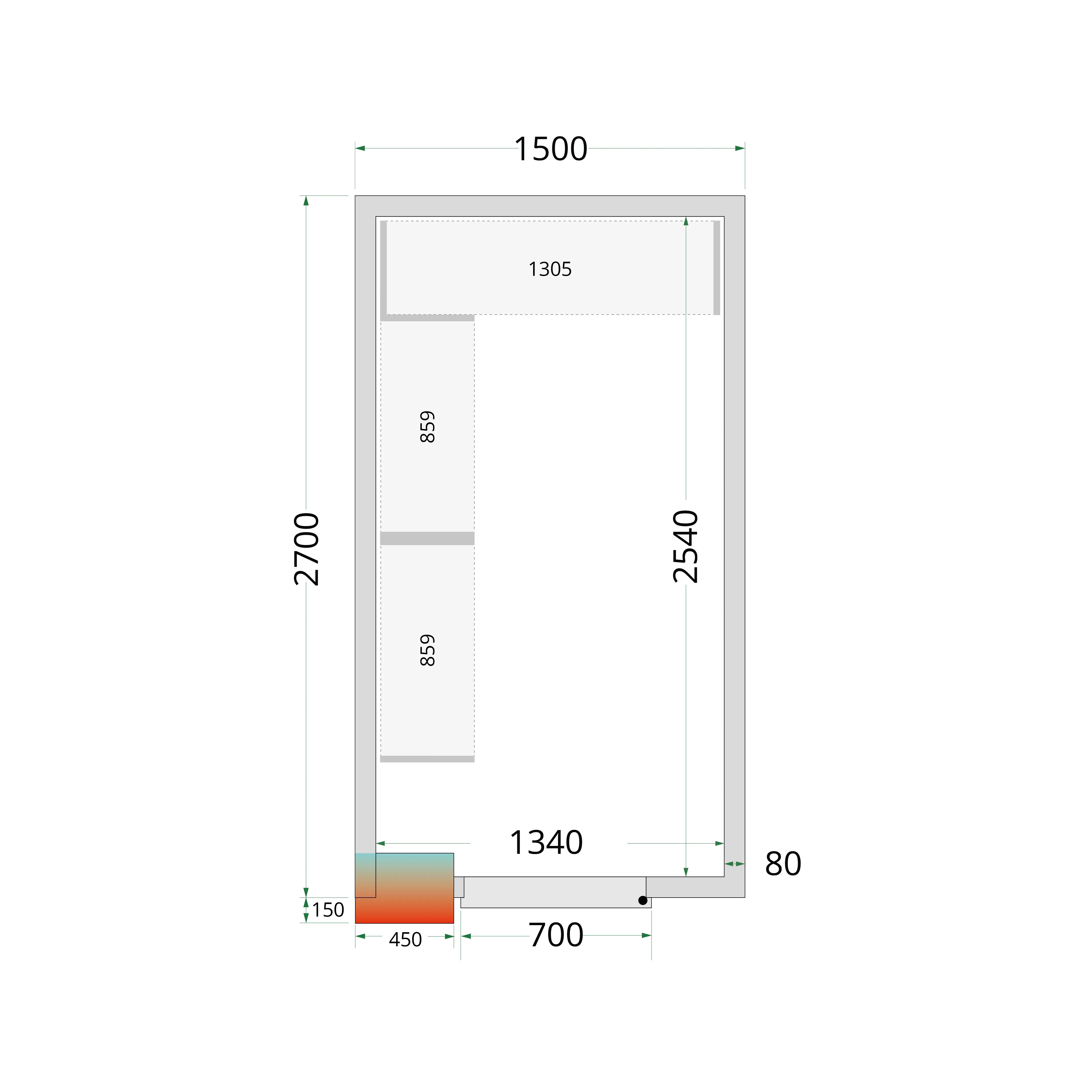TEFCOLD külmkambri paneelid CR 150x270x212 NF